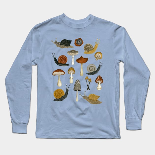 mushrooms & snails Long Sleeve T-Shirt by annyamarttinen